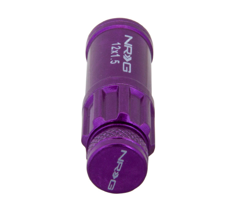 NRG LN-LS700PP-21 - NRGLN-LS700PP-21 - NRG 700 Series M12 X 1.5 Steel Lug Nut w/Dust Cap Cover Set 21 Pc w/Locks & Lock Socket - Purple - Shipped in Europe - Tuningsupply.com