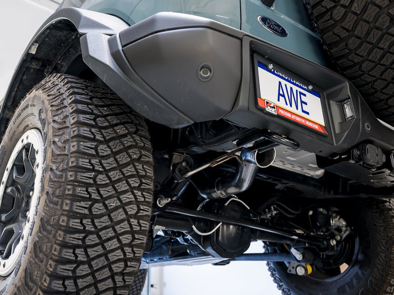 AWE Tuning 3015-21000 - AWE3015-21000 - AWE Tuning 2021+ Ford Bronco 0FG Exhaust (No Tips) w/ Bash Guard - Shipped in Europe - Tuningsupply.com