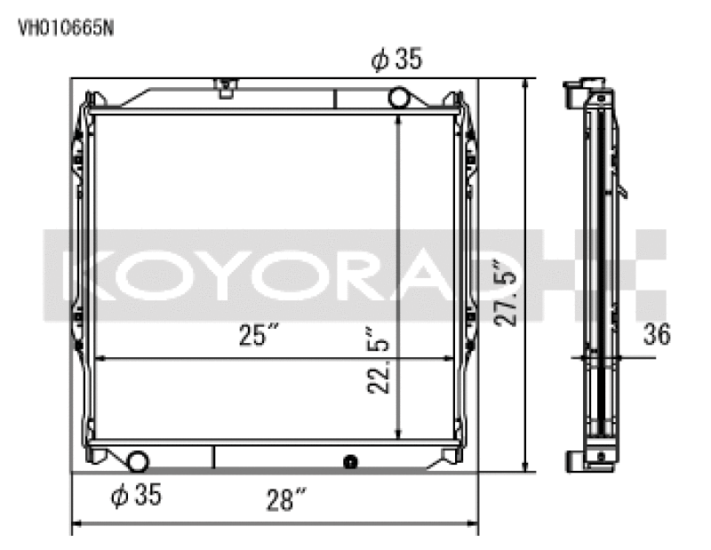 Koyo VH010665N - KOYVH010665N - Koyo 96-02 Toyota 4Runner 2.7L / 3.4L w/ 5MT Radiator (Requires Cap PN SK-C13) - Shipped in Europe - Tuningsupply.com