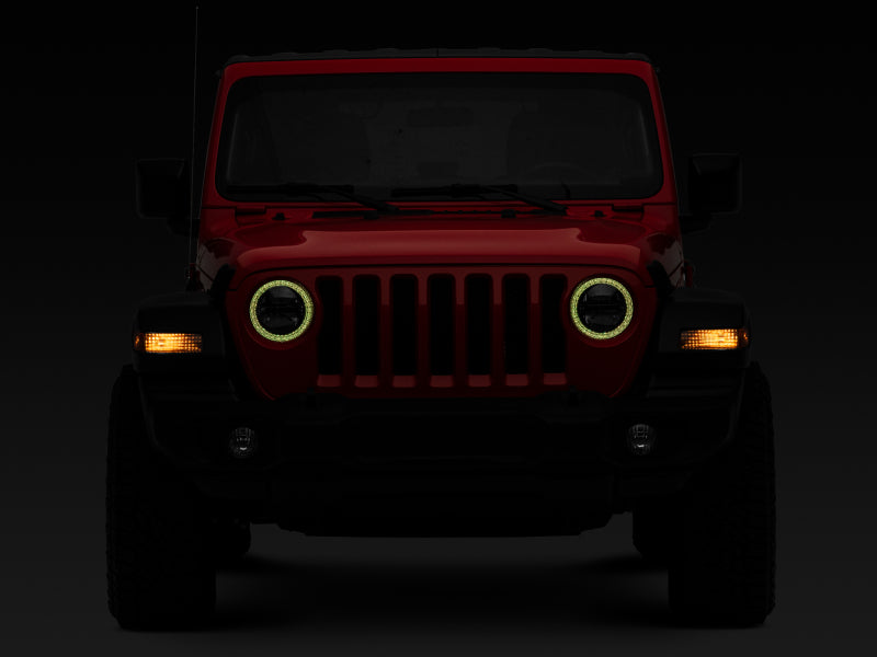 Raxiom J142668 - RAXJ142668 - Raxiom 18-22 Jeep Wrangler JL/JT Axial 9-Inch LED Headlights w/RGB Halo- Black Housing (Clear Lens) - Shipped in Europe - Tuningsupply.com