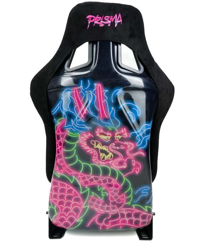 NRG FRP-302BK-DRGN-N - NRGFRP-302BK-DRGN-N - NRG FRP Bucket Seat (Large) Black Alcantara w/ Dragon Livery - Shipped in Europe - Tuningsupply.com