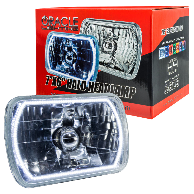 ORACLE Lighting 6908-001 - ORL6908-001 - Oracle Pre-Installed Lights 7x6 IN. Sealed Beam - White Halo - Shipped in Europe - Tuningsupply.com