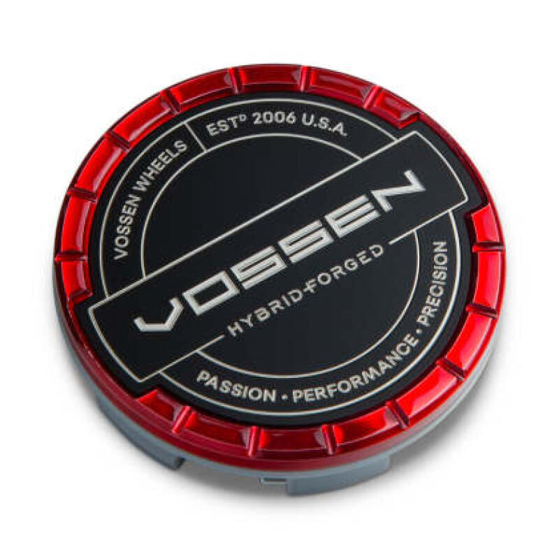 Vossen - VOSCAP-BSC1-LG-HF-RD - Vossen Billet Sport Cap 1.0 - Large - Hybrid Forged - Transparent Red - Shipped in Europe - Tuningsupply.com