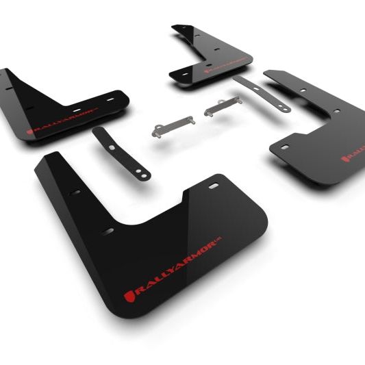 Rally Armor MF120-UR-BLK-RD - RALMF120-UR-BLK-RD - Rally Armor 2024-25 Hyundai Elantra N/N Line Black Mud Flap w/Red Logo - Shipped in Europe - Tuningsupply.com