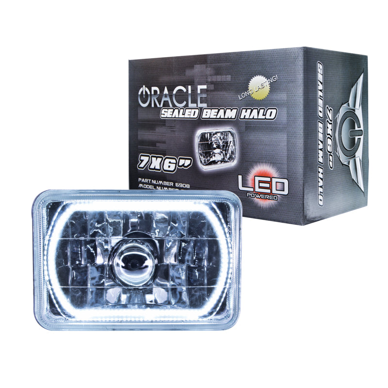 ORACLE Lighting 6908-001 - ORL6908-001 - Oracle Pre-Installed Lights 7x6 IN. Sealed Beam - White Halo - Shipped in Europe - Tuningsupply.com