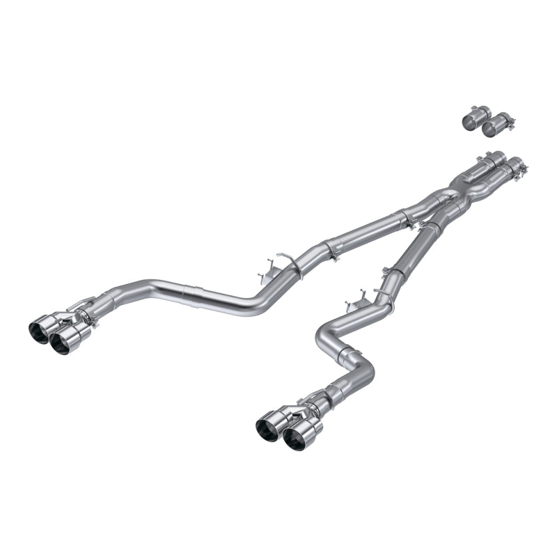 MBRP PS7114AL - MBRPS7114AL - MBRP 15-Up Challenger 5.7L / 17-Up 6.2L/6.4L 3in Race Series Cat-Back w/ Quad Tips AS Exhaust - Shipped in Europe - Tuningsupply.com