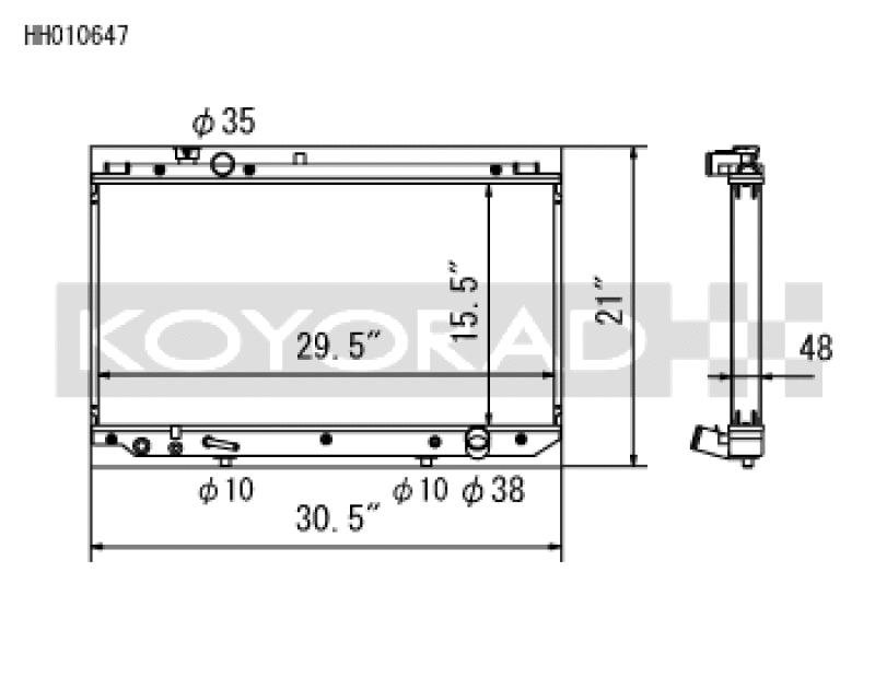 Koyo HH010647 - KOYHH010647 - Koyo 97-05 Toyota Aristo / Lexus GS300 Radiator - Shipped in Europe - Tuningsupply.com