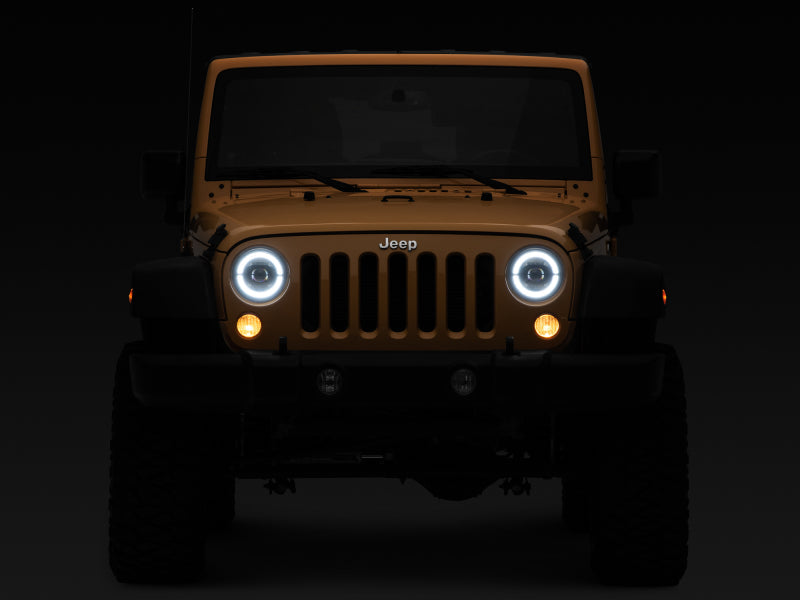 Raxiom J132813 - RAXJ132813 - Raxiom 07-18 Jeep Wrangler JK Axial Series LED Headlights- Black Housing (Clear Lens) - Shipped in Europe - Tuningsupply.com