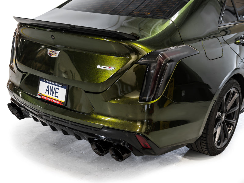 AWE Tuning 3025-43436 - AWE3025-43436 - AWE Tuning 2021+ Cadillac CT4-V Blackwing SwitchPath Exhaust - Diamond Black Tips - Shipped in Europe - Tuningsupply.com