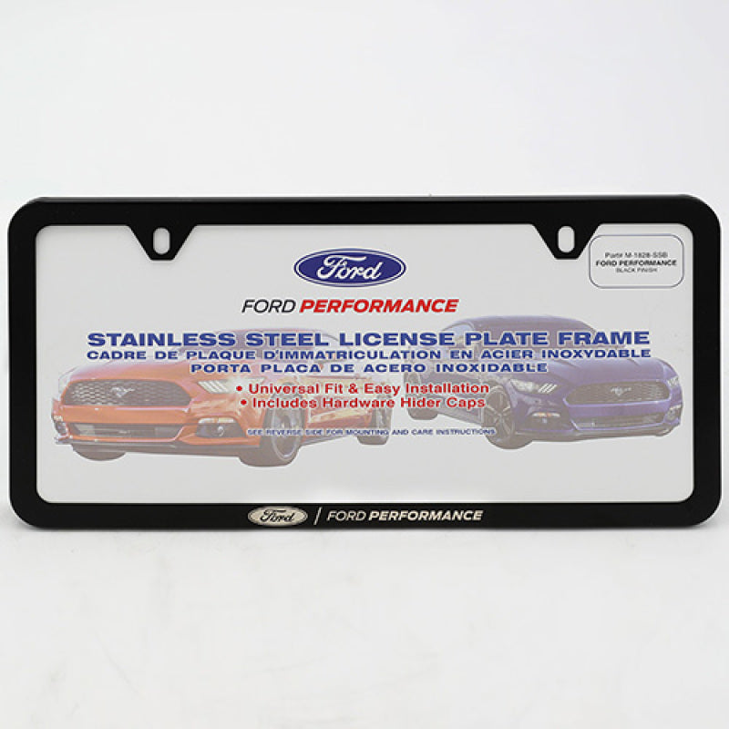 Ford Racing M-1828-SSB - FRPM-1828-SSB - Ford Racing Ford Performance Slim License Plate Frame - Black Stainless Steel - Shipped in Europe - Tuningsupply.com