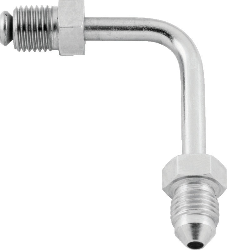 TwinPower 035966 - TWP035966 - Twin Power Stainless Brake Fitting Male 3/8-24 Inverted Flare to AN-3 Male 90 Adaptor Tube Short - Shipped in Europe - Tuningsupply.com