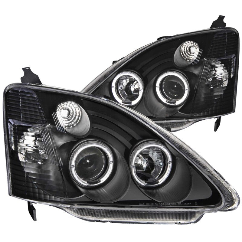 ANZO 121057 - ANZ121057 - ANZO 2002-2004 Honda Civic Projector Headlights w/ Halo Black - Shipped in Europe - Tuningsupply.com