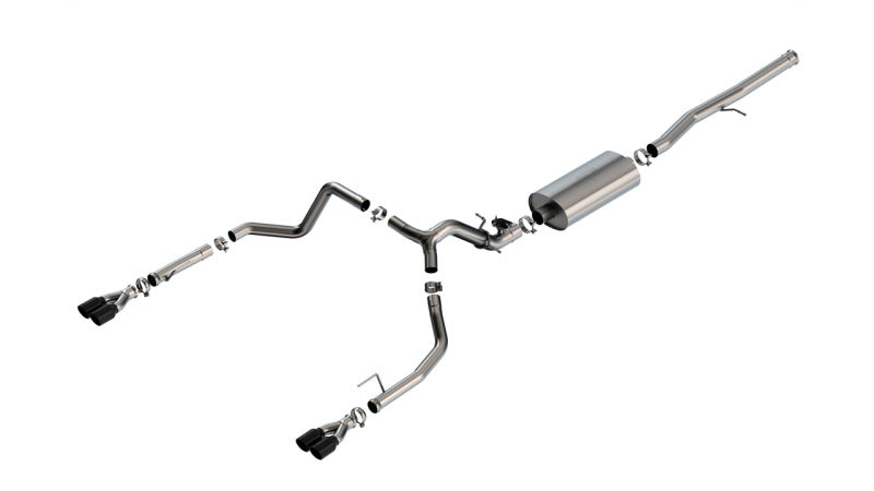 Borla 140991BC - BOR140991BC - Borla 2024 Chevy Silverado 1500 6.2L V8 Touring Catback Exhaust w/ Simulator - Black Chrome - Shipped in Europe - Tuningsupply.com