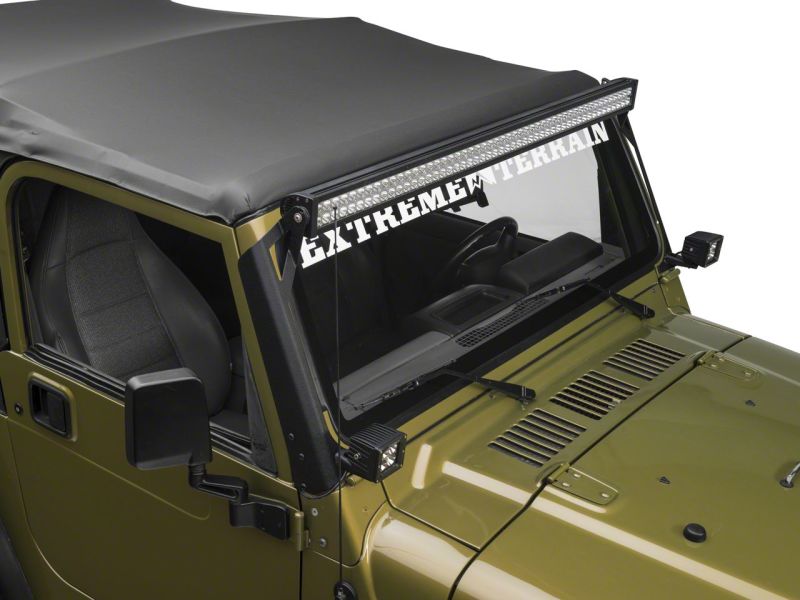 Raxiom J106746 - RAXJ106746 - Raxiom 97-06 Jeep Wrangler TJ 50-In LED Light Bar Windshield Mount w/ Auxiliary Bracket - Shipped in Europe - Tuningsupply.com