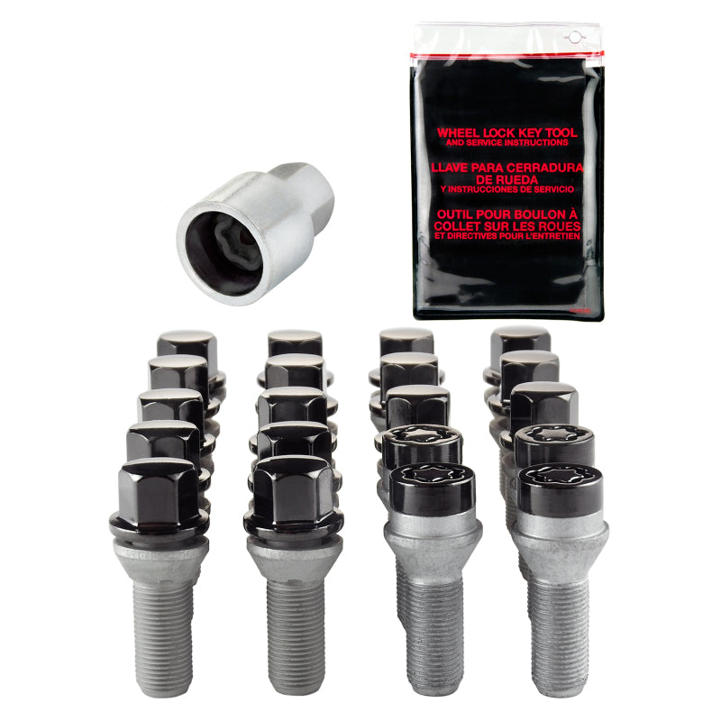 McGard 67200BK - MCG67200BK - McGard 5 Lug Hex Install Kit w/Locks (Cone Seat Bolt) M14X1.5 / 17mm Hex / 28.0mm Shank L. - Black - Shipped in Europe - Tuningsupply.com