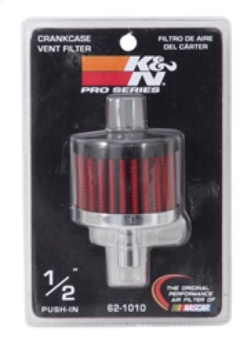 K&N Engineering 62-1010 - KNN62-1010 - K&N Steel Base Crankcase Vent Filter .5in Vent OD x 2in OD x 1.5in Height - Shipped in Europe - Tuningsupply.com