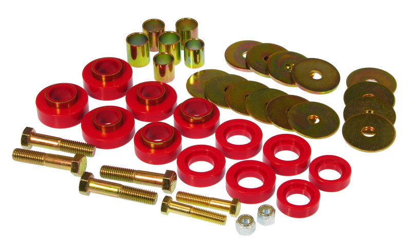 Prothane 7-139 - PRO7-139 - Prothane 67-81 Chevy Camaro Body Mount Kit w/ Hardware - Red - Shipped in Europe - Tuningsupply.com