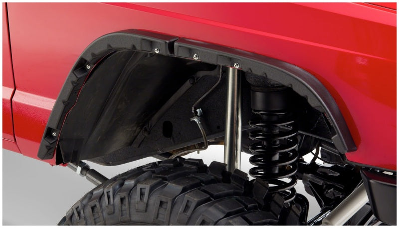Bushwacker 10922-07 - BUS10922-07 - Bushwacker 84-01 Jeep Cherokee Flat Style Flares 4pc - Black - Shipped in Europe - Tuningsupply.com