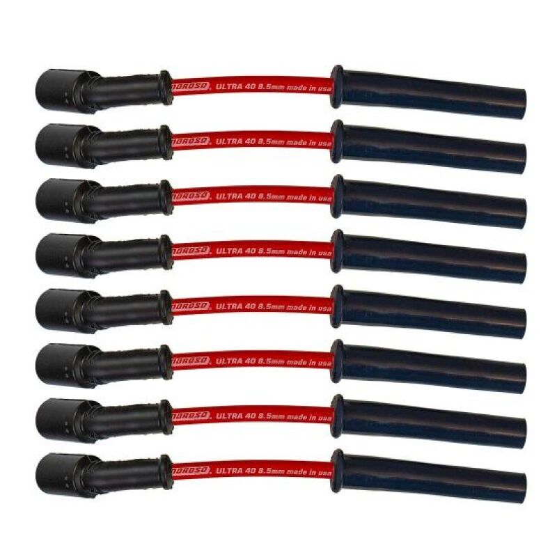 Moroso 73756 - MOR73756 - Moroso GM LS 5.7L/6.0L/6.2L/7.0L Ultra 40 8.5mm Multi-Angle Boot Ignition Spark Plug Wire Set - Red - Shipped in Europe - Tuningsupply.com