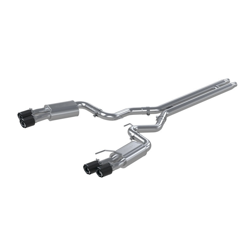MBRP PS72053CF - MBRPS72053CF - MBRP 18-22 Ford Mustang GT 5L T304 SS 3in Cat-Back Dual Rear w/4in Quad Carbon Fiber Tips (Street) - Shipped in Europe - Tuningsupply.com