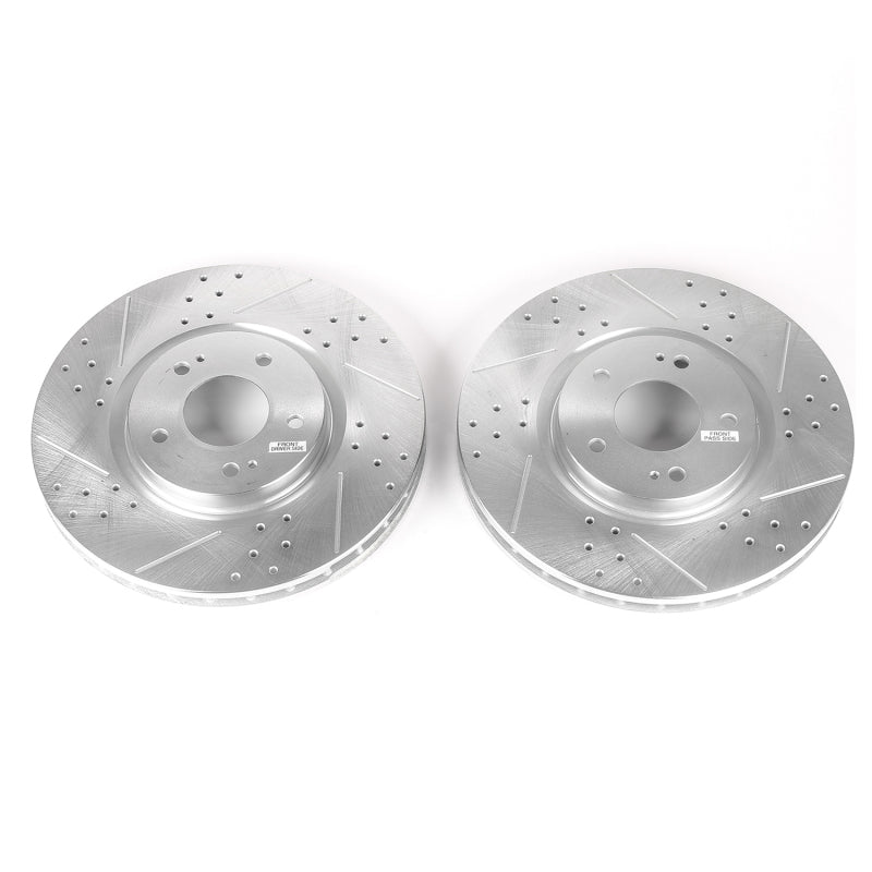 PowerStop JBR1109XPR - PSBJBR1109XPR - Power Stop 03-06 Mitsubishi Lancer Front Evolution Drilled & Slotted Rotors - Pair - Shipped in Europe - Tuningsupply.com