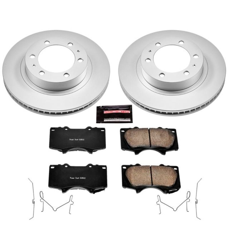 PowerStop CRK137 - PSBCRK137 - Power Stop 03-09 Toyota 4Runner Front Z17 Evolution Geomet Coated Brake Kit - Shipped in Europe - Tuningsupply.com