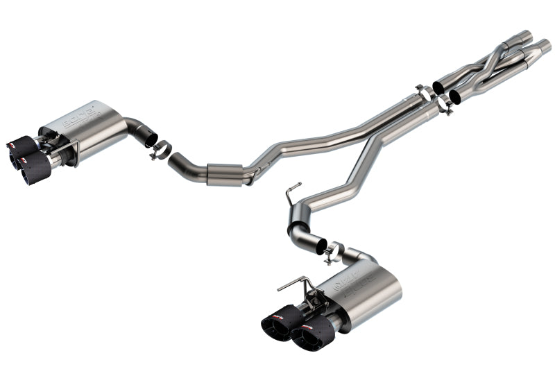 Borla 140837CF - BOR140837CF - Borla 2020 Ford GT500 5.2L AT 3in ATAK CatBack Exhaust w/ Carbon Fiber Tips - Shipped in Europe - Tuningsupply.com