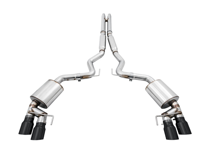 AWE Tuning 3015-43106 - AWE3015-43106 - AWE Tuning 2018+ Ford Mustang GT (S550) Cat-back Exhaust - Touring Edition (Quad Diamond Black Tips) - Shipped in Europe - Tuningsupply.com