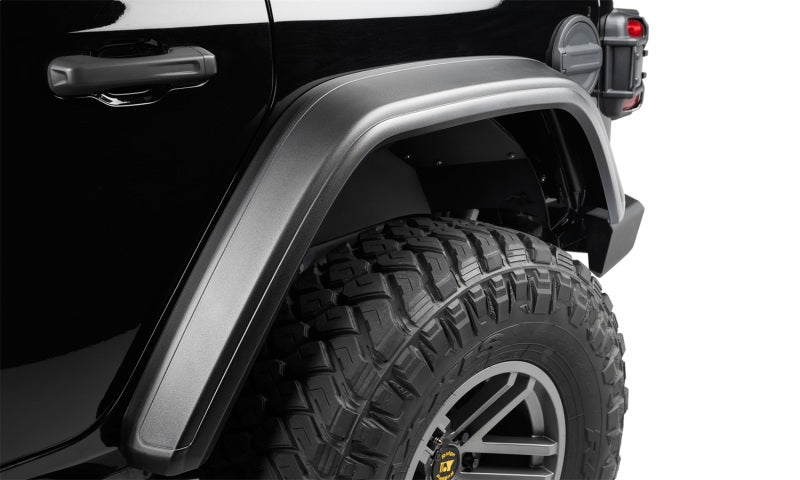 Bushwacker - BUS11950-07 - Bushwacker 18-21 Jeep Wrangler JL (2-Door & 4-Door) Flat Style Flares 4pc - Black - Shipped in Europe - Tuningsupply.com