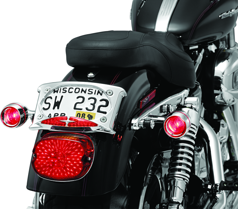 Kuryakyn 2109 - KUR2109 - Kuryakyn Deep Dish Bezel With Red Lens Chrome - Shipped in Europe - Tuningsupply.com