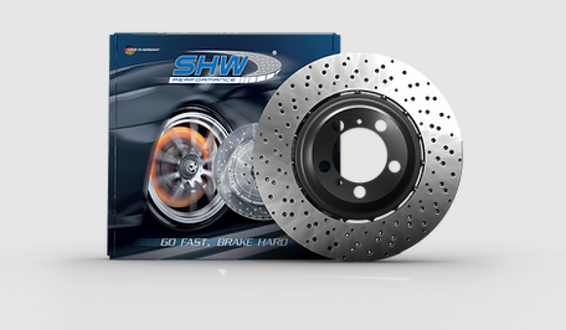 SHW Performance AFX41521 - SHWAFX41521 - SHW 12-13 Audi TT Quattro RS 2.5L Front Drilled-Dimpled Lightweight Brake Rotor (8J0615301K) - Shipped in Europe - Tuningsupply.com