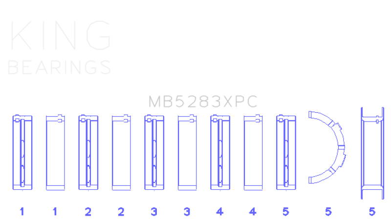 King Engine Bearings GMB5283XPC - KINGMB5283XPC - King Engine Bearings Ford 4.6L DOHC/SOHC 24v V8 Performance Main Bearing Set - Coated - Shipped in Europe - Tuningsupply.com