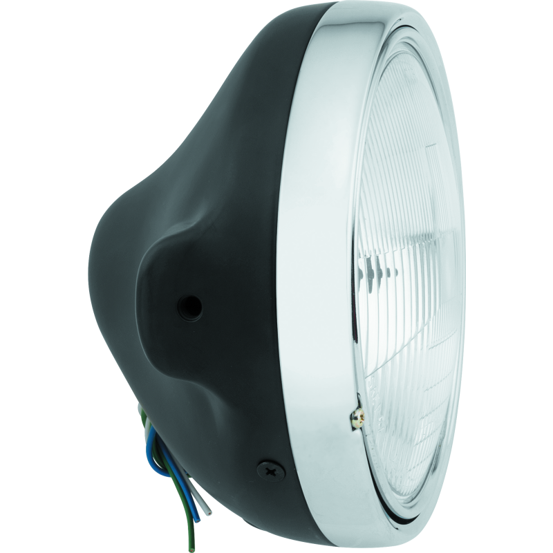 BikeMaster 152457 - BKM152457 - BikeMaster 7in Slim Headlight Side Mount - Black - Shipped in Europe - Tuningsupply.com