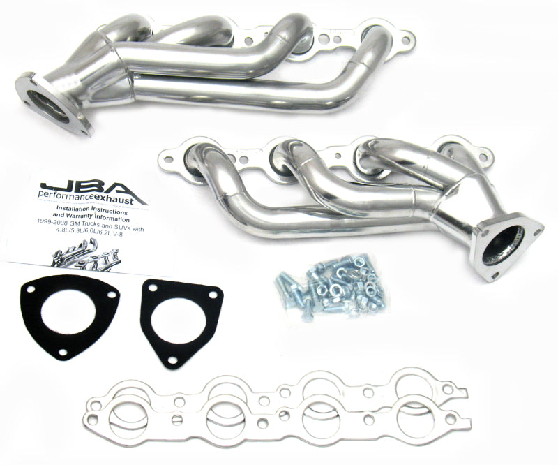 JBA 1850S-3JS - JBA1850S-3JS - JBA 03-06 GM Truck 6.0L LS w/o EGR 1-5/8in Primary Silver Ctd Cat4Ward Header - Shipped in Europe - Tuningsupply.com