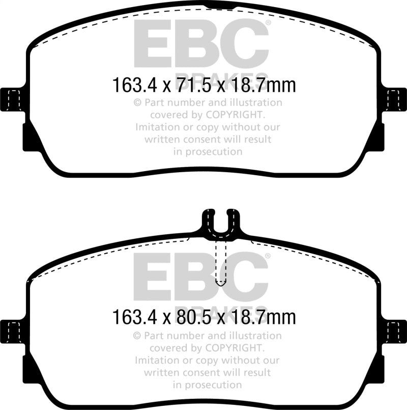 EBC DP42390R - EBCDP42390R - EBC 2019+ Mercedes-Benz A220 Sedan (V177) Yellowstuff Front Brake Pads - Shipped in Europe - Tuningsupply.com