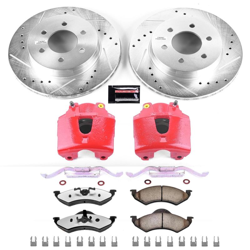 PowerStop KC2139-36 - PSBKC2139-36 - Power Stop 00-02 Dodge Dakota Front Z36 Truck & Tow Brake Kit w/Calipers - Shipped in Europe - Tuningsupply.com