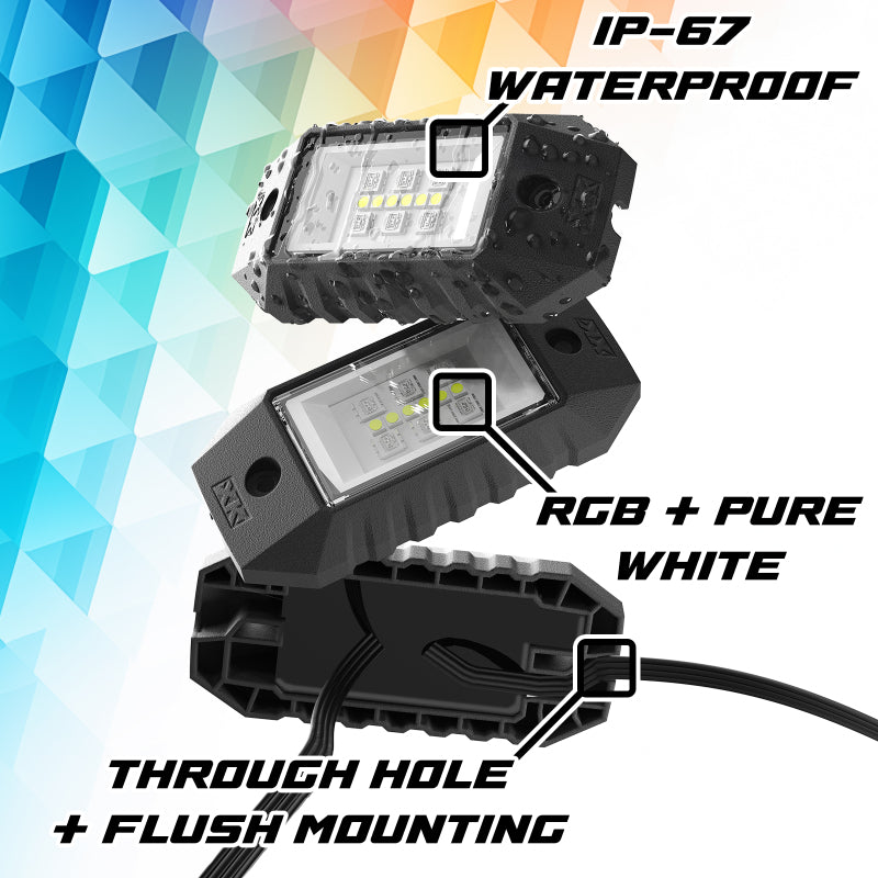 XKGLOW mx-rock-pro - XKGMX-ROCK-PRO - XK Glow RGBW 12pc Addressable LED Rock Light Kit - Shipped in Europe - Tuningsupply.com