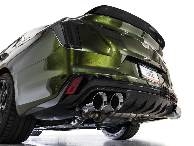 AWE Tuning 3025-42436 - AWE3025-42436 - AWE Tuning 2021+ Cadillac CT4-V Blackwing SwitchPath Exhaust - Chrome Silver Tips - Shipped in Europe - Tuningsupply.com