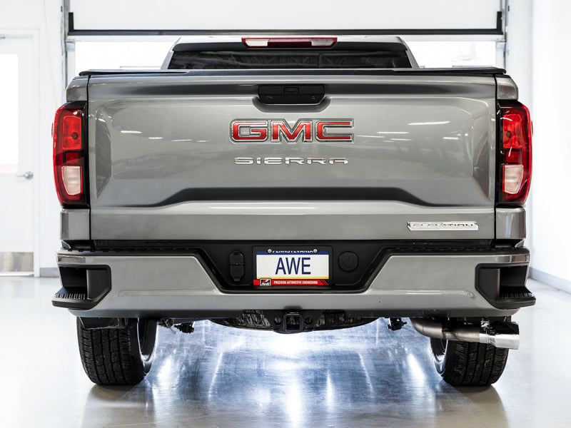 AWE Tuning 3015-22207 - AWE3015-22207 - AWE Tuning 4th Gen GM 1500 5.3L 0FG Catback Dual Side Exit (Flat Bumper) - Chrome Tips - Shipped in Europe - Tuningsupply.com