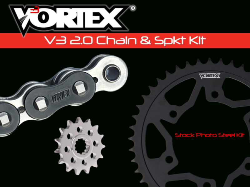 Vortex Racing CK6131 - VTXCK6131 - Vortex Racing V3 2.0 Chain and Sprocket Kit 3660-16,435CS-45,525SX3-116- Black - Shipped in Europe - Tuningsupply.com