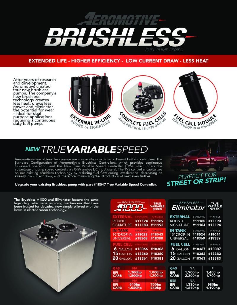 Aeromotive 11124 - AER11124 - Aeromotive A1000 Brushless External Fuel Pump - Shipped in Europe - Tuningsupply.com