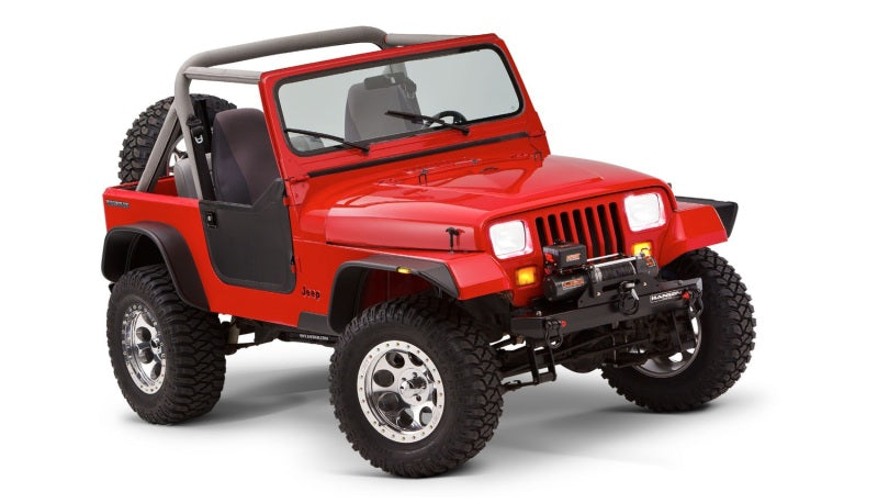 Bushwacker - BUS10924-07 - Bushwacker 87-95 Jeep Wrangler Flat Style Flares 4pc Excludes Renegade - Black - Shipped in Europe - Tuningsupply.com