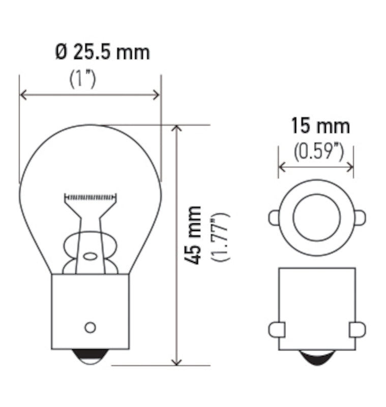 Hella 1156 - HELLA1156 - Hella Bulb 1156 12V 27W BA15s S8 (MOQ 10) - Shipped in Europe - Tuningsupply.com