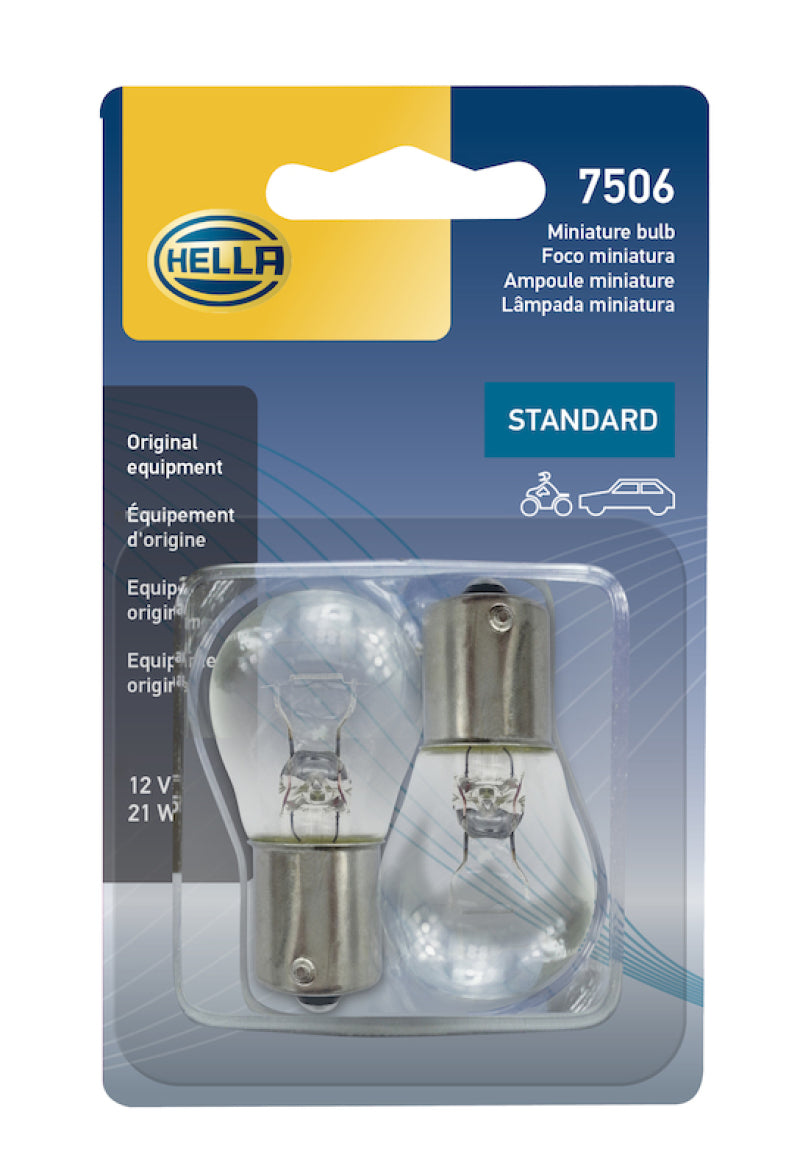 Hella LA7506TB - HELLA7506TB - Hella Bulb 7506 12V 21W Ba15S S8 (2) - Shipped in Europe - Tuningsupply.com