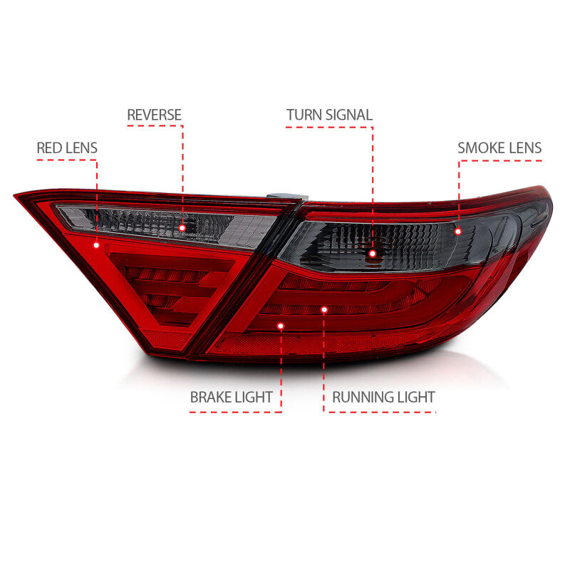ANZO 321336 - ANZ321336 - ANZO 2015-2016 Toyota Camry LED Taillights Smoke - Shipped in Europe - Tuningsupply.com