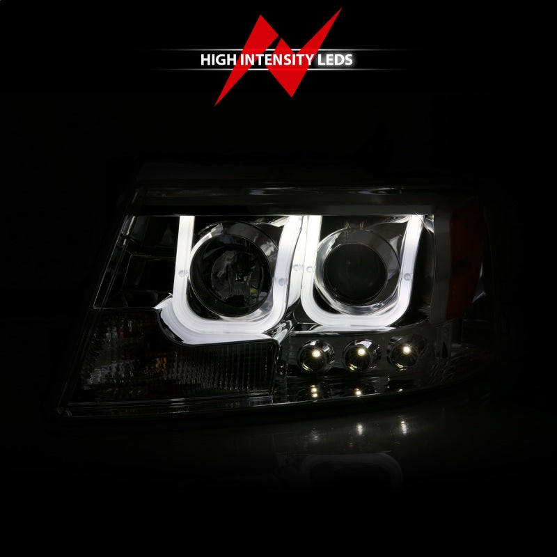 ANZO 111287 - ANZ111287 - ANZO 2004-2008 Ford F-150 Projector Headlights w/ U-Bar Chrome - Shipped in Europe - Tuningsupply.com