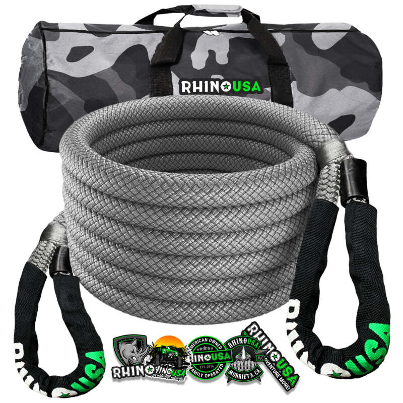 Rhino USA KROPE-1X30-GRY - RSAKROPE-1X30-GRY - Rhino USA Kinetic Energy Recovery Rope (1In X 30Ft) Gray - Shipped in Europe - Tuningsupply.com