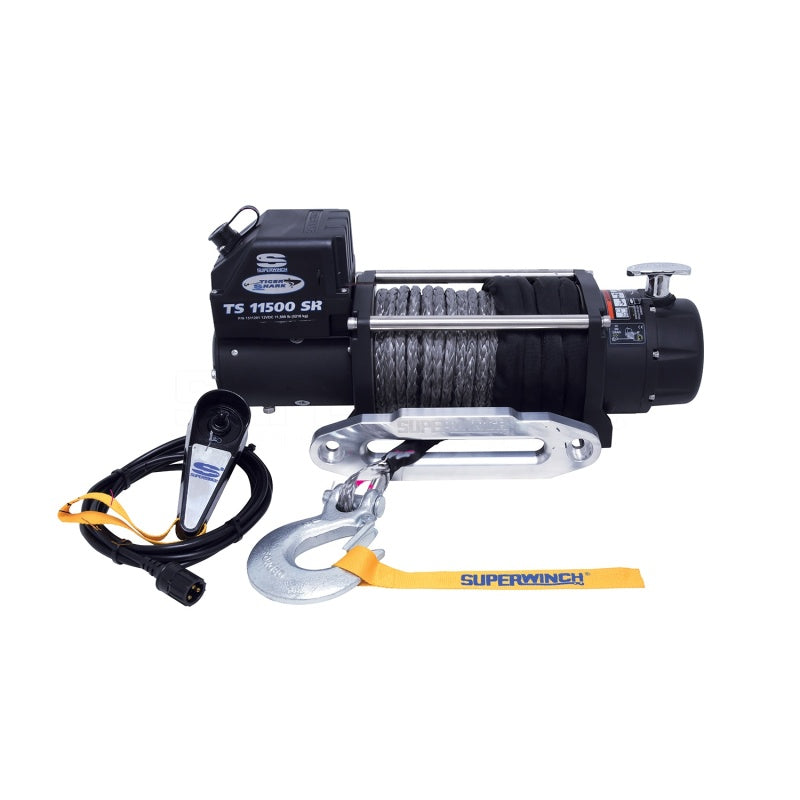Superwinch 1511201 - SUW1511201 - Superwinch 11500 LBS 12V DC 3/8in x 80ft Synthetic Rope Tiger Shark 11500 Winch - Shipped in Europe - Tuningsupply.com