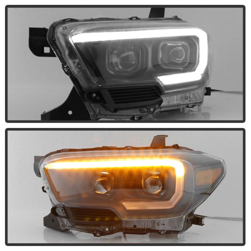 SPYDER 9039256 - SPY9039256 - xTune Toyota Tacoma 16-18 DRL Light Bar Projector Headlights - Black PRO-JH-TTA16-LBDRL-BK - Shipped in Europe - Tuningsupply.com