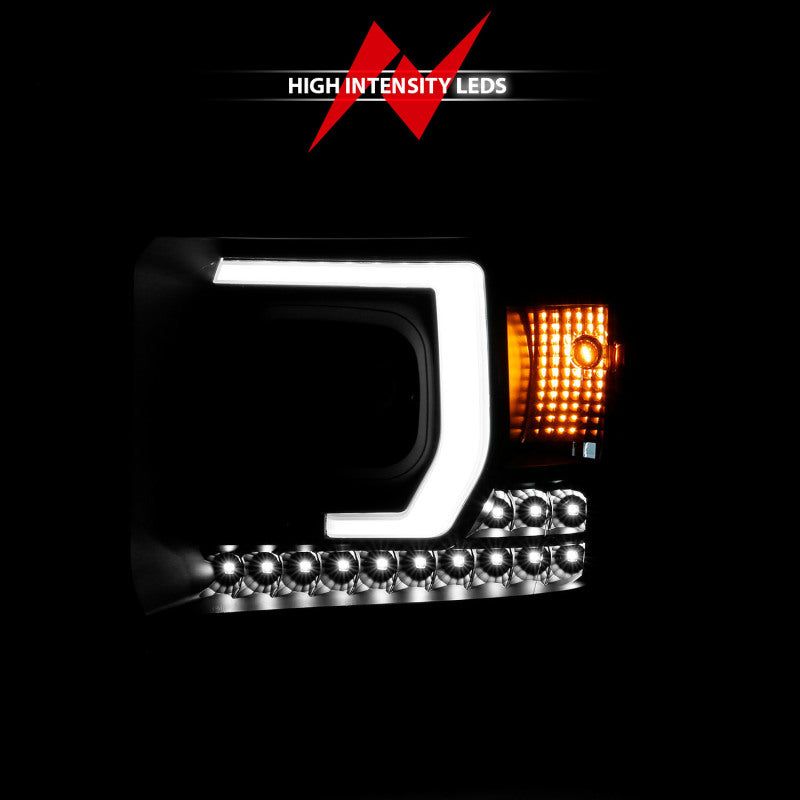 ANZO 111450 - ANZ111450 - ANZO 2014-2015 GMC Sierra 1500HD Projector Plank Style Headlight Black W/ DRL - Shipped in Europe - Tuningsupply.com